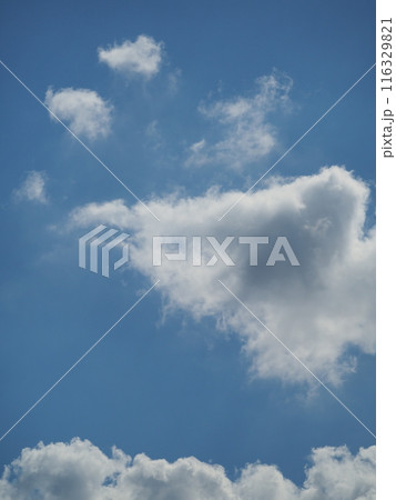 青空に浮かぶ個性的な雲たち 青空に浮かぶ個性的な雲たち 116329821