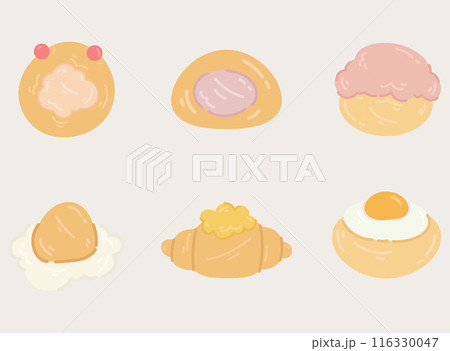 Cartoon bun bread illustration 116330047