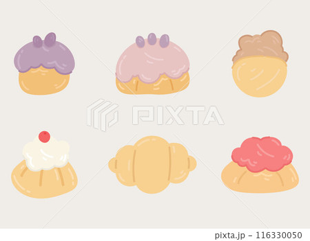 Cartoon bun bread illustration 116330050