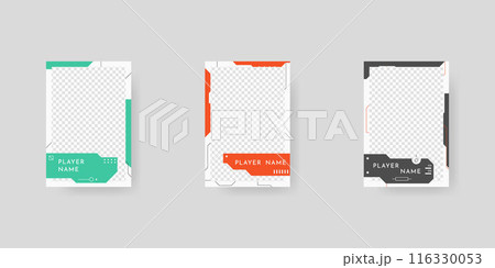 Collection of player frames template. Game card frame template design. 116330053