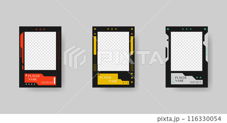 Collection of player frames template. Game card frame template design. 116330054