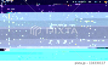 Trendy glitch pattern on dark background. Abstract geometric elements 116330117
