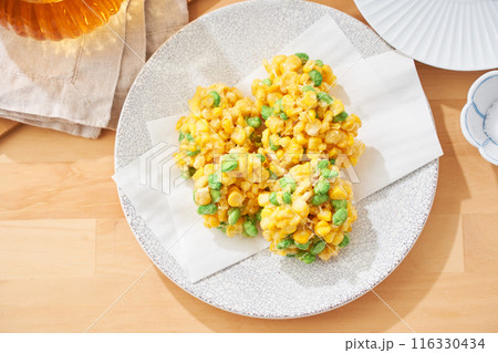 とうもろこしと枝豆のかき揚げ 116330434