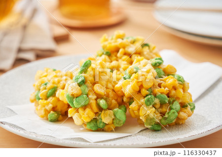 とうもろこしと枝豆のかき揚げ 116330437