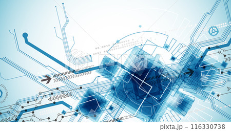CPU concept. Circuit board. Technology background. Hand drawn vector. CPU concept. Circuit board. Technology background. Hand drawn vector. 116330738