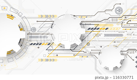 Abstract technology background. Cogwheels ART theme. Hand drawn Vector illustration Abstract technology background. Cogwheels ART theme. Hand drawn Vector illustration 116330771