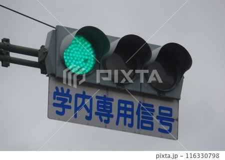 学内専用信号機青信号 九州大学伊都キャンパス 学内専用信号機青信号 九州大学伊都キャンパス 116330798