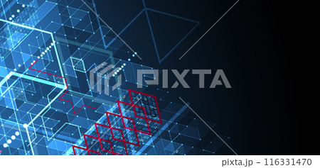 Isometric big data processing concept, cloud database. Abstract technology background. Vector illustration 116331470