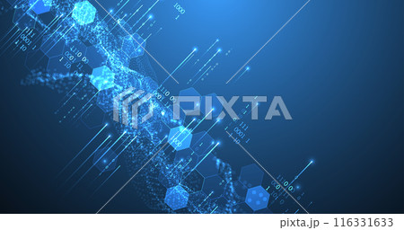Big Data. Abstract digital futuristic vector illustration on technology background. Data mining and management concept. Hand drawn art. 116331633