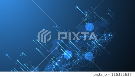 Big Data. Abstract digital futuristic vector illustration on technology background. Data mining and management concept. Hand drawn art. Big Data. Abstract digital futuristic vector illustration on technology background. Data mining and management concept. Hand drawn art. 116331637