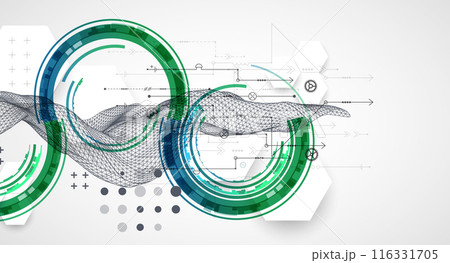 Wireframe concept. Abstract technology ...のイラスト素材 [116331705] - PIXTA