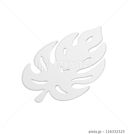 Botanical leaf fern ornamental exotic plant foliage white wedding decor element 3d icon vector 116332525
