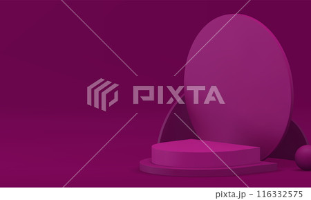 3d lilac geometric podium pedestal mock up for product presentation realistic vector 116332575