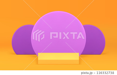 Trendy bright geometric 3d podium pedestal for product show realistic vector illustration 116332738