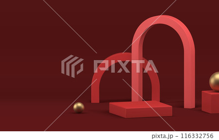 3d red luxury podium pedestal advertising showroom for presentation realistic vector 3d red luxury podium pedestal advertising showroom for presentation realistic vector 116332756