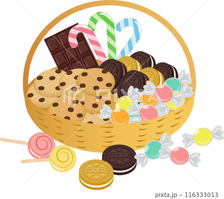 お菓子が入ったバスケット 116333013