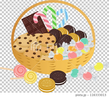 お菓子が入ったバスケット 116333013
