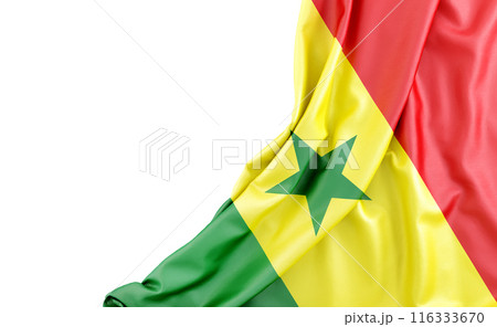 Flag of Senegal with empty space on the left. Isolated. 3D Rendering 116333670