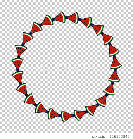 Watermelon circular decorative frame illustration 116333843