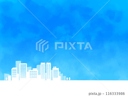 青空と街並み 横長 116333986