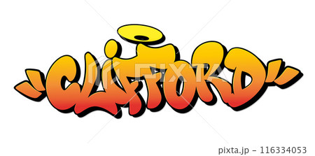 Clifford name in graffiti style. Vector illustration. 116334053