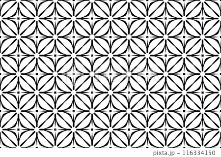 Seamless Geometric Checked Black and White Pattern. 116334150