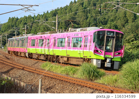 ハピラインふくい 特別色混結4両編成　細呂木駅　HF10編成 116334599