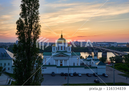 Evening view of Annunciation Monastery, Nizhny Novgorod, Russia Evening view of Annunciation Monastery, Nizhny Novgorod, Russia 116334839