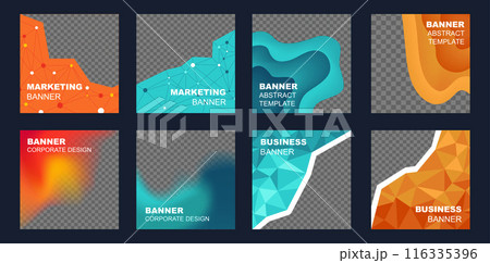 Set of different business banners for web design, social media in a vector illustration 116335396