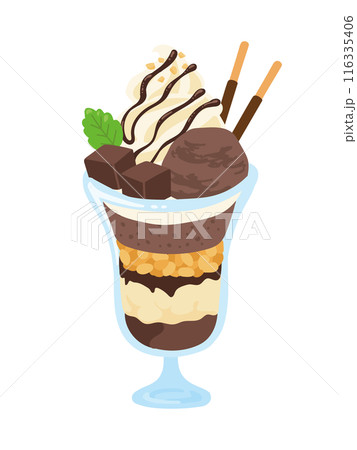 チョコレートパフェのイラスト チョコレートパフェのイラスト 116335406