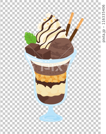 チョコレートパフェのイラスト チョコレートパフェのイラスト 116335406