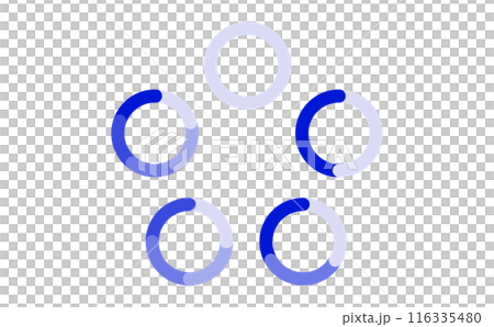 Set of blue circular flow charts 116335480
