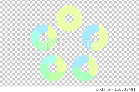 Set of blue and green circular flow charts 116335481