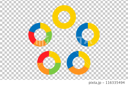 Set of colorful circular flow charts 116335494
