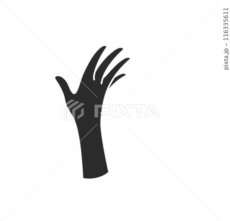 Magic woman hand palm gesture and fingers silhouette vector illustration 116335611