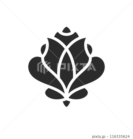 Rose flower bud and petals silhouette vector illustration Rose flower bud and petals silhouette vector illustration 116335624