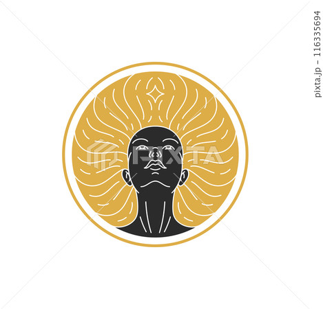 Magic elegant woman portrait with hairs silhouette vector illustration 116335694