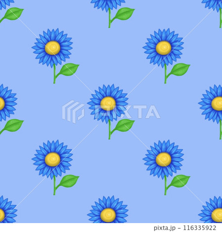 seamless pattern with sunflowers seamless pattern with sunflowers 116335922