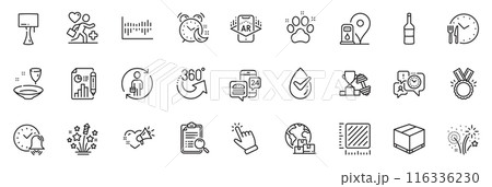 Icons pack as Alarm bell, Food time and Delivery box line icons for app include Augmented reality, Alarm, Petrol station outline thin icon web set. Dermatologically tested. Vector Icons pack as Alarm bell, Food time and Delivery box line icons for app include Augmented reality, Alarm, Petrol station outline thin icon web set. Dermatologically tested. Vector 116336230