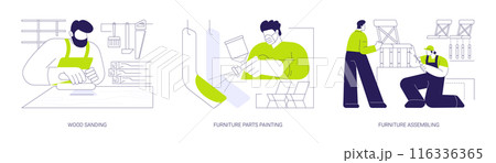 Furniture mass production abstract concept vector illustrations. 116336365