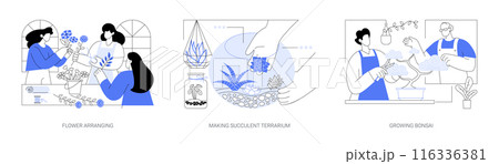 Floral and plant design classes isolated cartoon vector illustrations se Floral and plant design classes isolated cartoon vector illustrations se 116336381