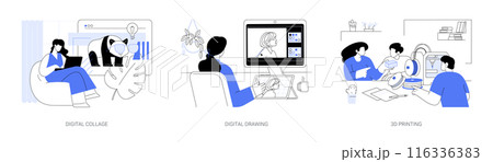 Digital art isolated cartoon vector illustrations se Digital art isolated cartoon vector illustrations se 116336383