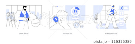Fitness bracelet isolated cartoon vector illustrations se 116336389