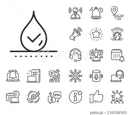 Water resistant sign. Place location, technology and smart speaker outline icons. Waterproof line icon. Drop protection symbol. Waterproof line sign. Influencer, brand ambassador icon. Vector Water resistant sign. Place location, technology and smart speaker outline icons. Waterproof line icon. Drop protection symbol. Waterproof line sign. Influencer, brand ambassador icon. Vector 116336563