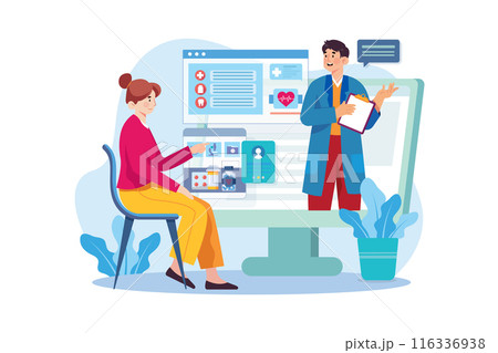 Couple watching live television Illustration concept 116336938