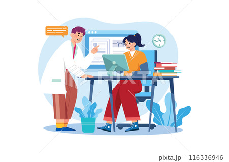 Couple watching live television Illustration concept 116336946
