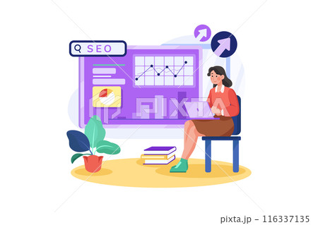 SEO Strategy Illustration concept on white background 116337135
