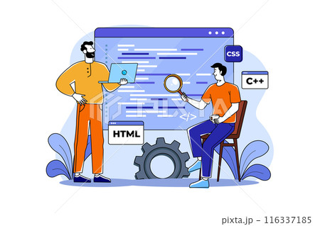 Code Optimization Illustration concept on white background Code Optimization Illustration concept on white background 116337185