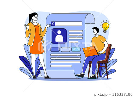 Keywords Research Illustration concept on white background Keywords Research Illustration concept on white background 116337196