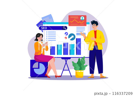 SEO Strategy Illustration concept on white background 116337209